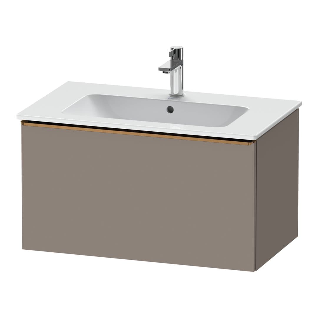 Duravit D-Neo – Έπιπλο Νιπτήρα – 810 mm, 1 συρτάρι, νιπτήρας κέντρο, Bronze Brushed – Basalte Matt, Decor (DE4262004430000)