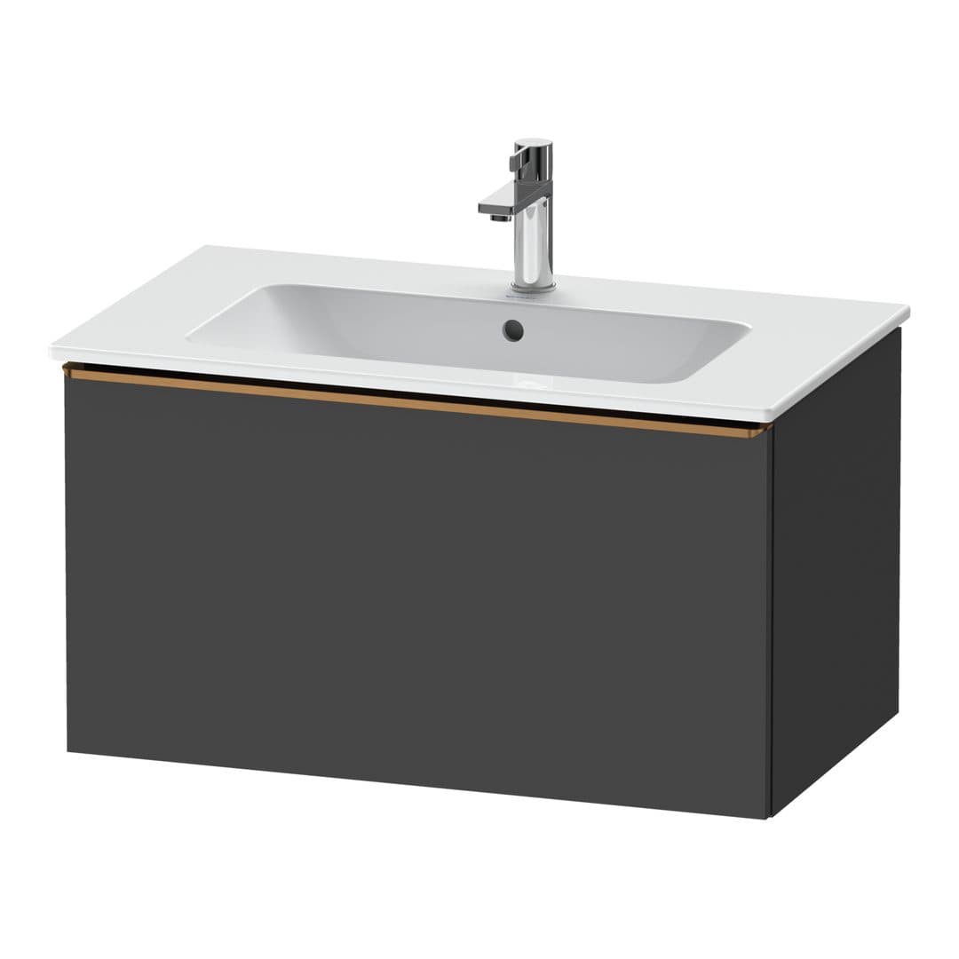 Duravit D-Neo – Έπιπλο Νιπτήρα – 810 mm, 1 συρτάρι, νιπτήρας κέντρο, Bronze Brushed – Graphite Matt, Decor (DE4262004490000)