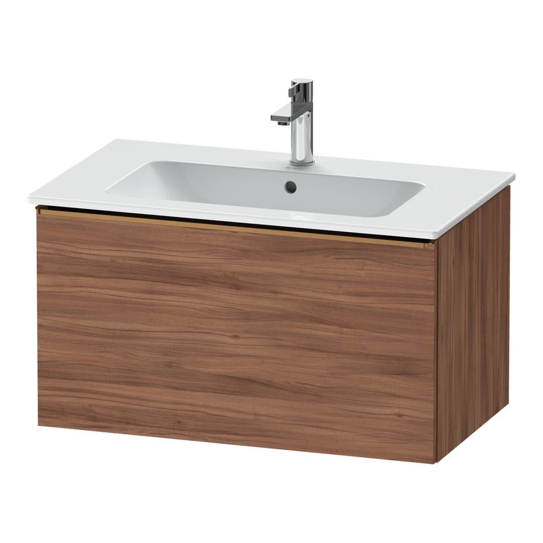 Duravit D-Neo – Έπιπλο Νιπτήρα – 810 mm, 1 συρτάρι, νιπτήρας κέντρο, Bronze Brushed – Walnut Matt, Decor (DE4262004790000)