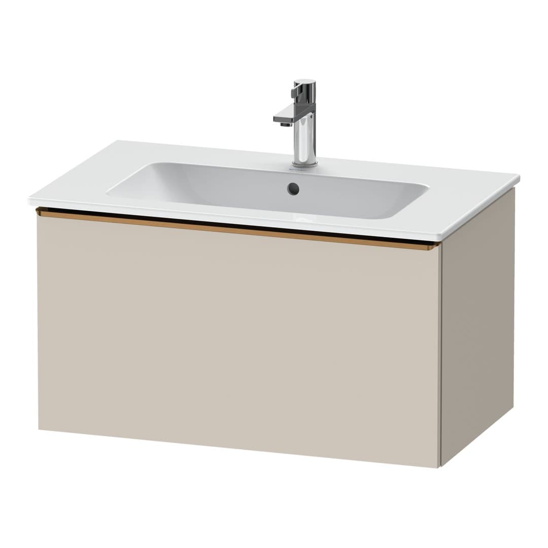 Duravit D-Neo – Έπιπλο Νιπτήρα – 810 mm, 1 συρτάρι, νιπτήρας κέντρο, Bronze Brushed – Taupe Matt, Decor (DE4262004910000)