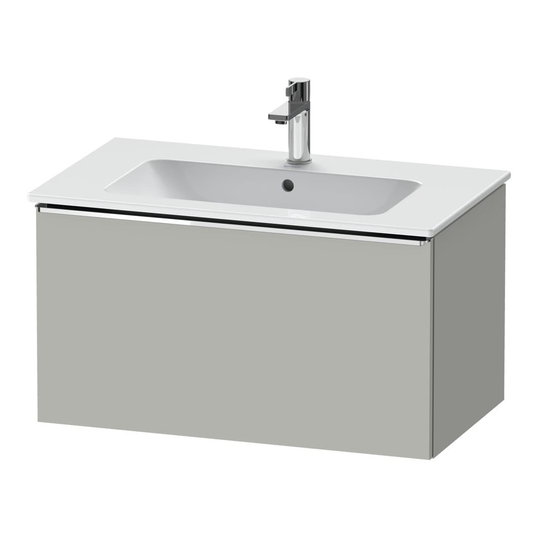 Duravit D-Neo – Έπιπλο Νιπτήρα – 810 mm, 1 συρτάρι, νιπτήρας κέντρο, Chrome High Gloss – Concrete grey Matt, Decor (DE4262010070000)