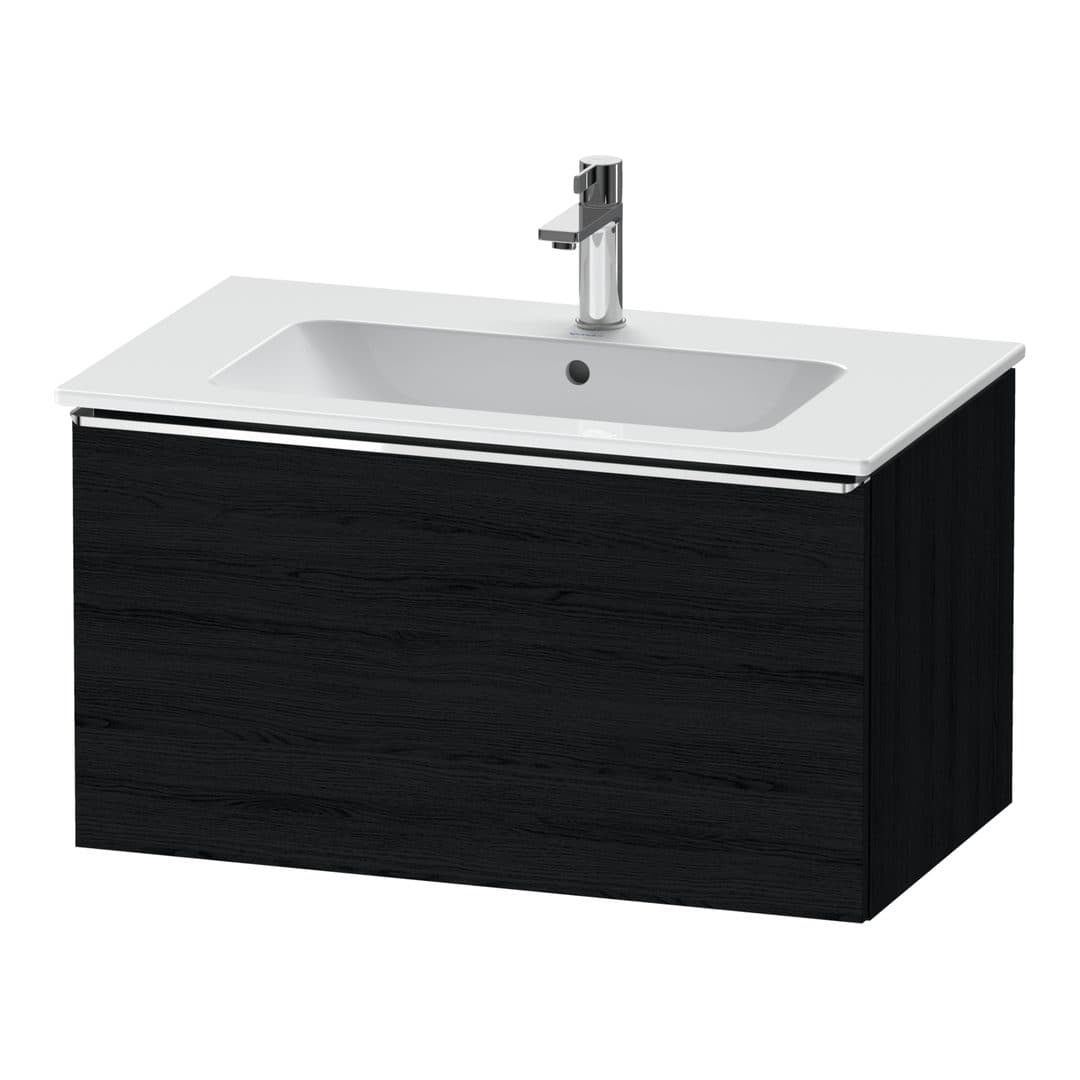Duravit D-Neo – Έπιπλο Νιπτήρα – 810 mm, 1 συρτάρι, νιπτήρας κέντρο, Chrome High Gloss – Black oak Matt, Decor (DE4262010160000)