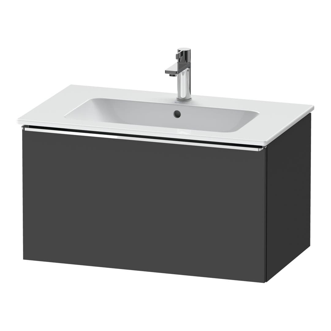 Duravit D-Neo – Έπιπλο Νιπτήρα – 810 mm, 1 συρτάρι, νιπτήρας κέντρο, Chrome High Gloss – Graphite Matt, Decor (DE4262010490000)