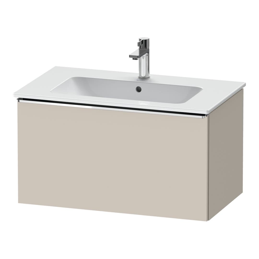 Duravit D-Neo – Έπιπλο Νιπτήρα – 810 mm, 1 συρτάρι, νιπτήρας κέντρο, Chrome High Gloss – Taupe Matt, Decor (DE4262010910000)