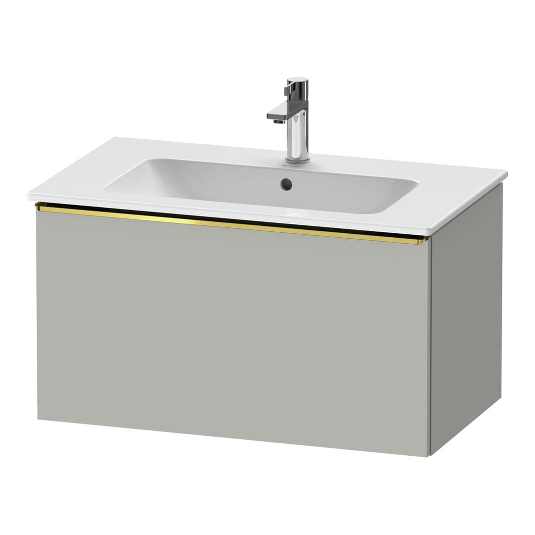 Duravit D-Neo – Έπιπλο Νιπτήρα – 810 mm, 1 συρτάρι, νιπτήρας κέντρο, Gold Polished – Concrete grey Matt, Decor (DE4262034070000)