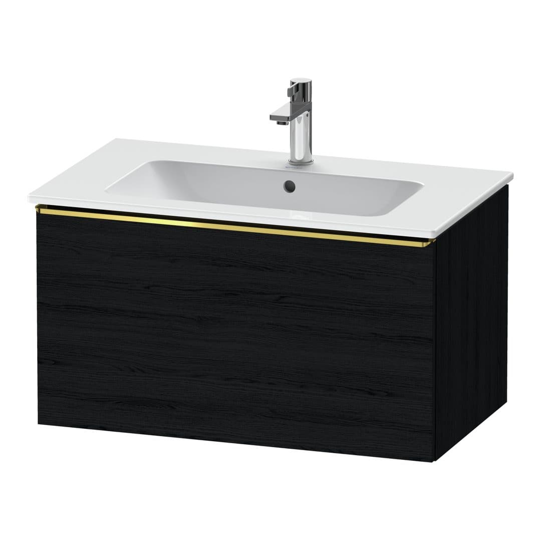 Duravit D-Neo – Έπιπλο Νιπτήρα – 810 mm, 1 συρτάρι, νιπτήρας κέντρο, Gold Polished – Black oak Matt, Decor (DE4262034160000)