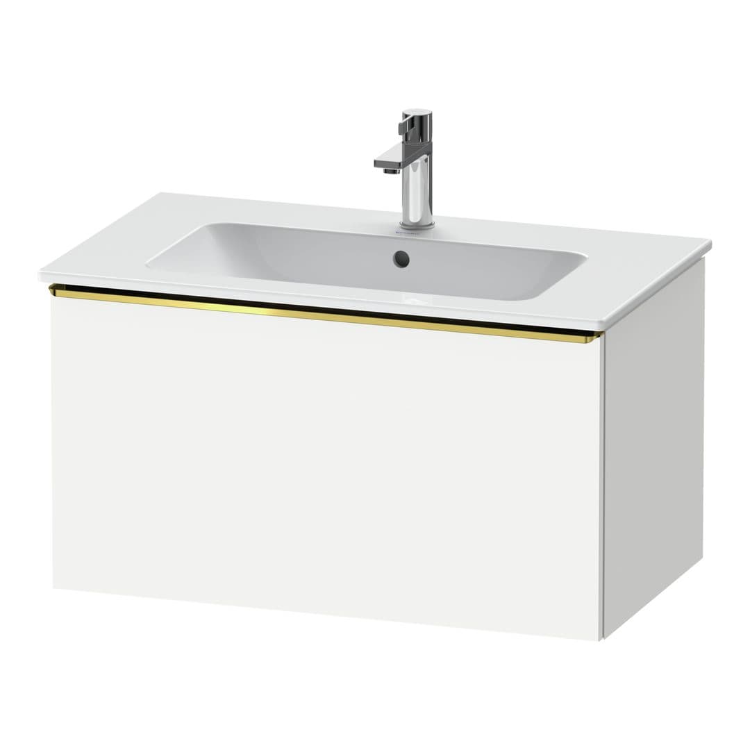 Duravit D-Neo – Έπιπλο Νιπτήρα – 810 mm, 1 συρτάρι, νιπτήρας κέντρο, Gold Polished – White Matt, Decor (DE4262034180000)
