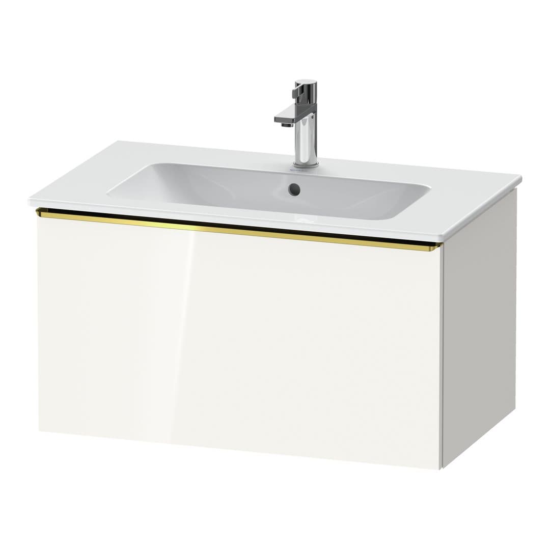 Duravit D-Neo – Έπιπλο Νιπτήρα – 810 mm, 1 συρτάρι, νιπτήρας κέντρο, Gold Polished – White High Gloss, Decor (DE4262034220000)