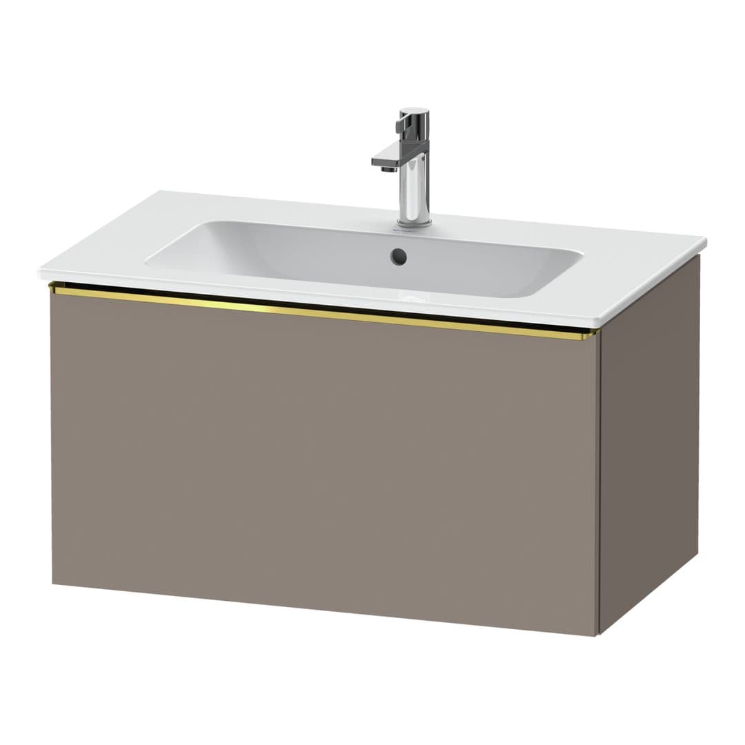 Duravit D-Neo – Έπιπλο Νιπτήρα – 810 mm, 1 συρτάρι, νιπτήρας κέντρο, Gold Polished – Basalte Matt, Decor (DE4262034430000)