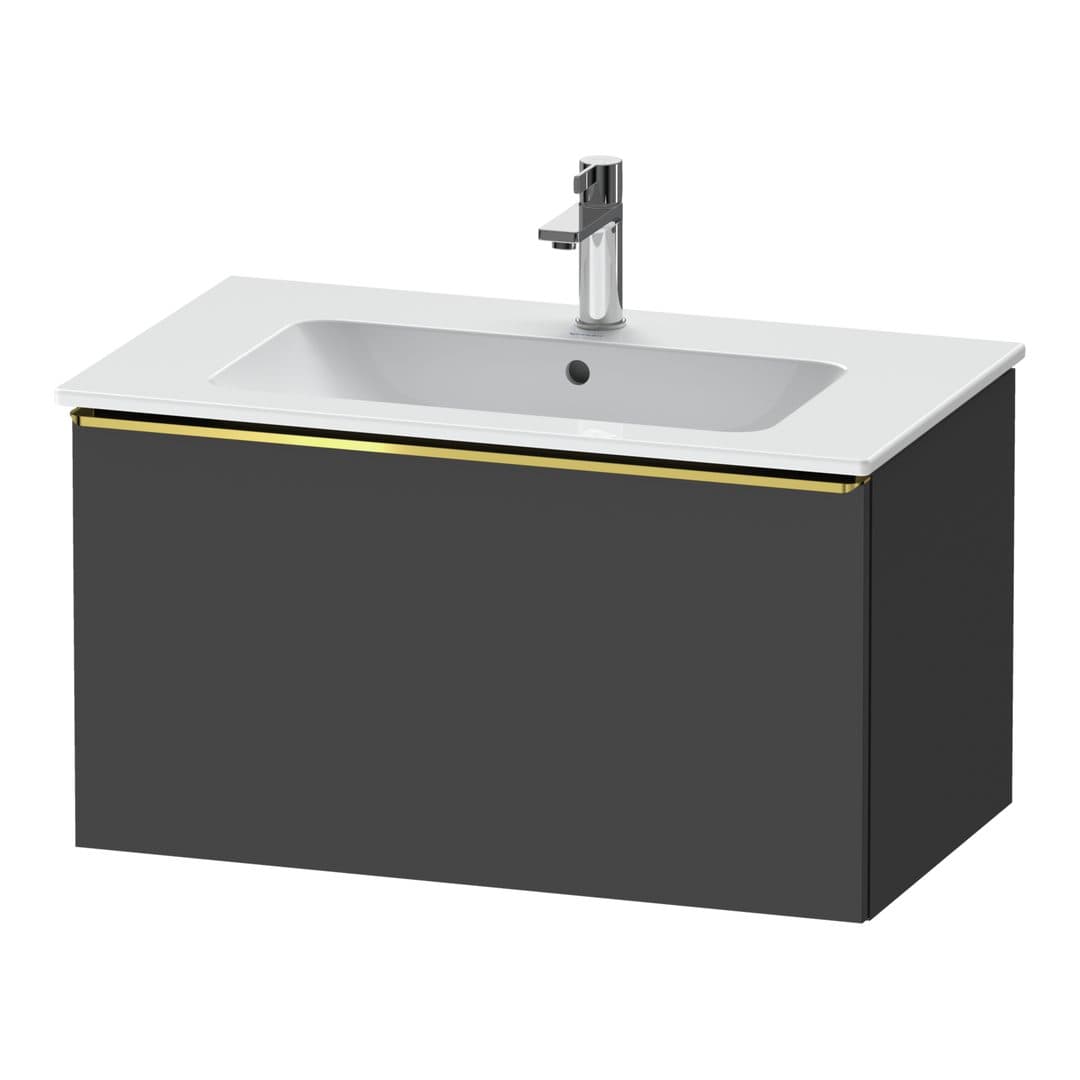 Duravit D-Neo – Έπιπλο Νιπτήρα – 810 mm, 1 συρτάρι, νιπτήρας κέντρο, Gold Polished – Graphite Matt, Decor (DE4262034490000)