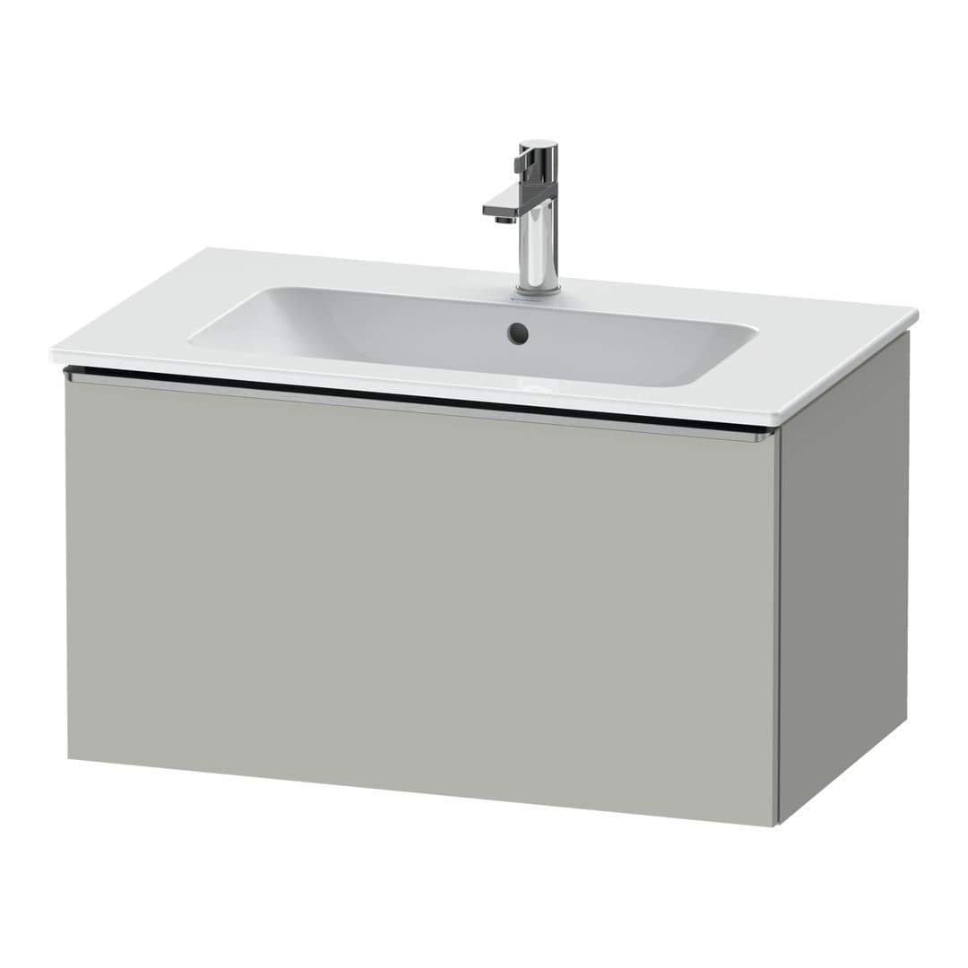 Duravit D-Neo – Έπιπλο Νιπτήρα – 810 mm, 1 συρτάρι, νιπτήρας κέντρο, Stainless steel Brushed – Concrete grey Matt, Decor (DE4262070070000)