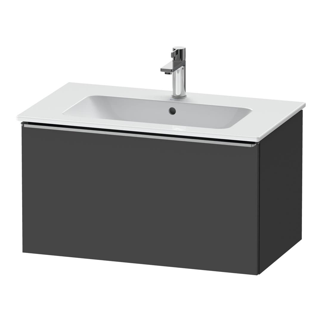 Duravit D-Neo – Έπιπλο Νιπτήρα – 810 mm, 1 συρτάρι, νιπτήρας κέντρο, Stainless steel Brushed – Graphite Matt, Decor (DE4262070490000)