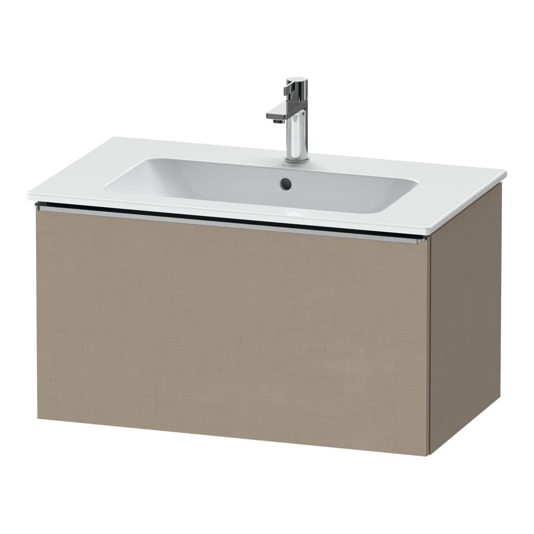 Duravit D-Neo – Έπιπλο Νιπτήρα – 810 mm, 1 συρτάρι, νιπτήρας κέντρο, Stainless steel Brushed – Linen Matt, Decor (DE4262070750000)