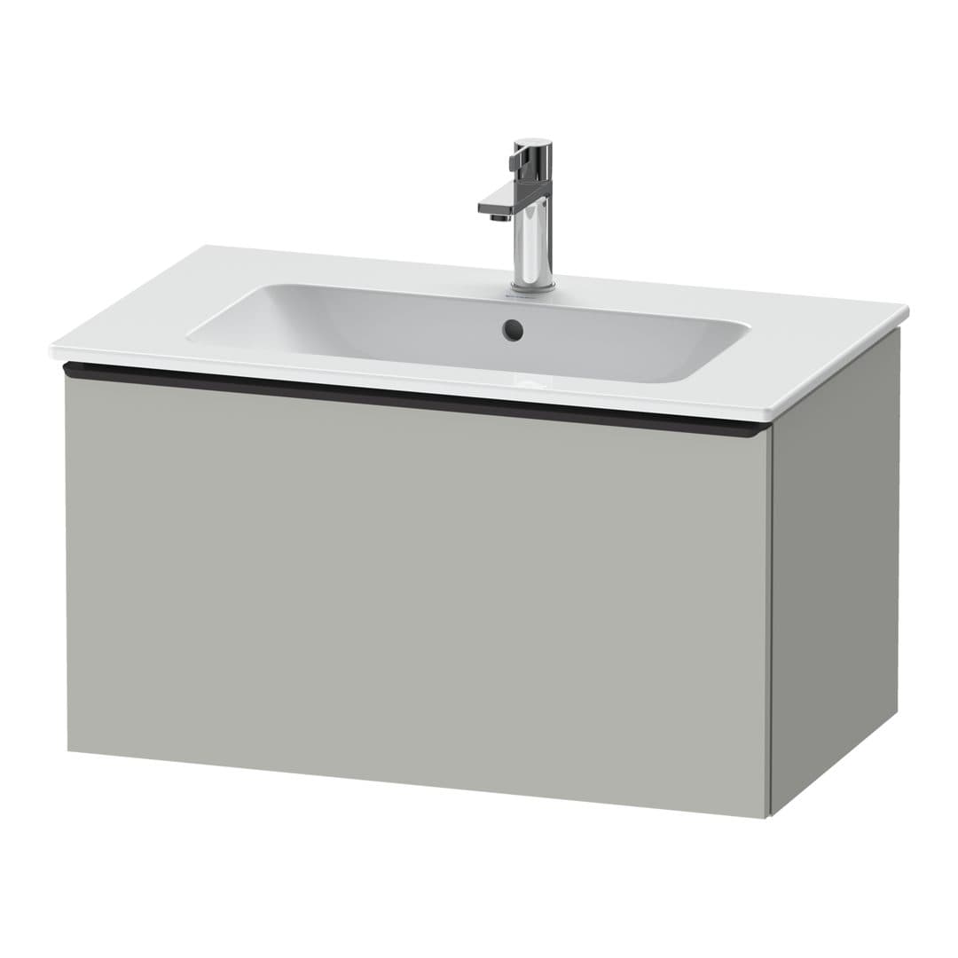 Duravit D-Neo – Έπιπλο Νιπτήρα – 810 mm, 1 συρτάρι, νιπτήρας κέντρο, Diamond black Matt – Concrete grey Matt, Decor (DE42620BD070000)
