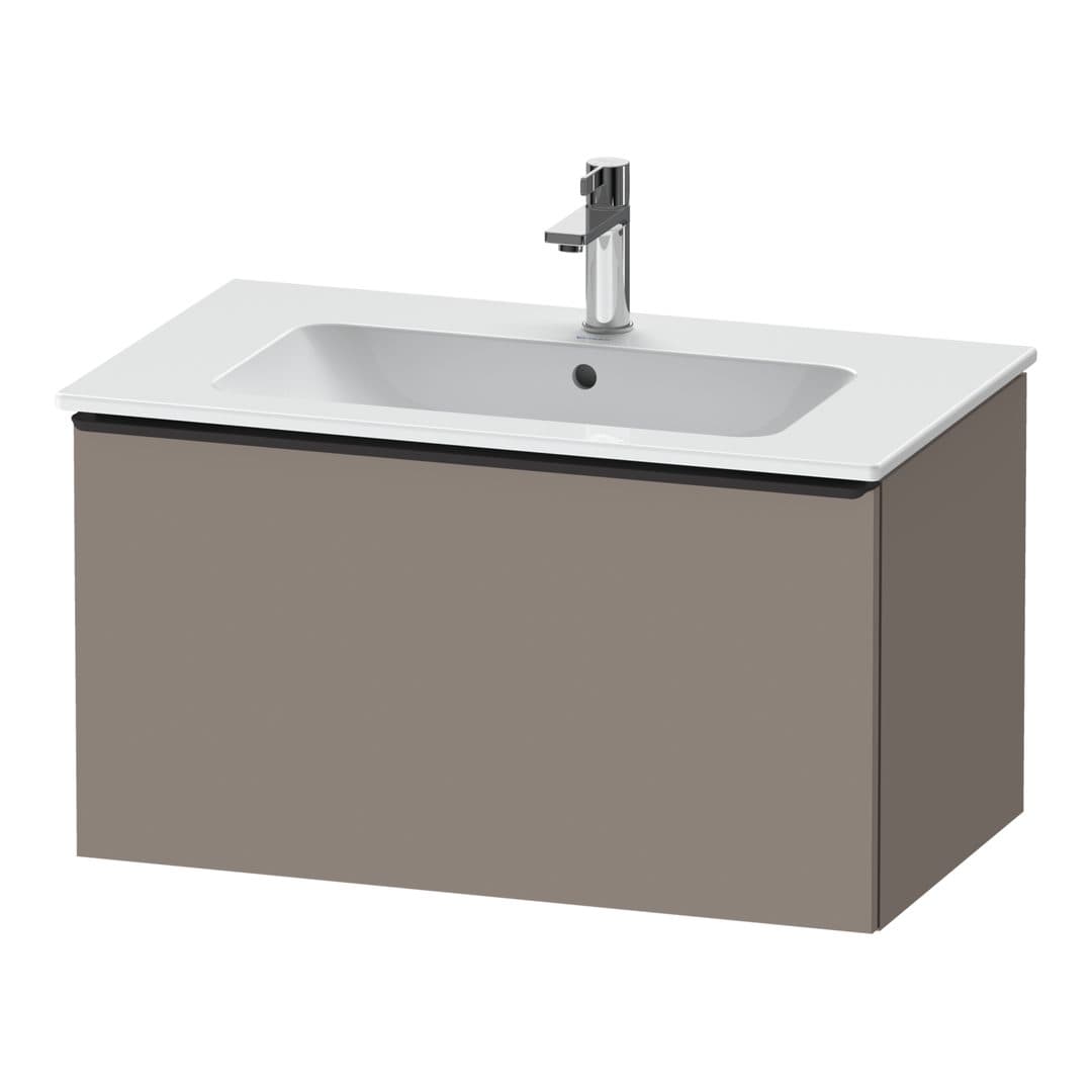 Duravit D-Neo – Έπιπλο Νιπτήρα – 810 mm, 1 συρτάρι, νιπτήρας κέντρο, Diamond black Matt – Basalte Matt, Decor (DE42620BD430000)