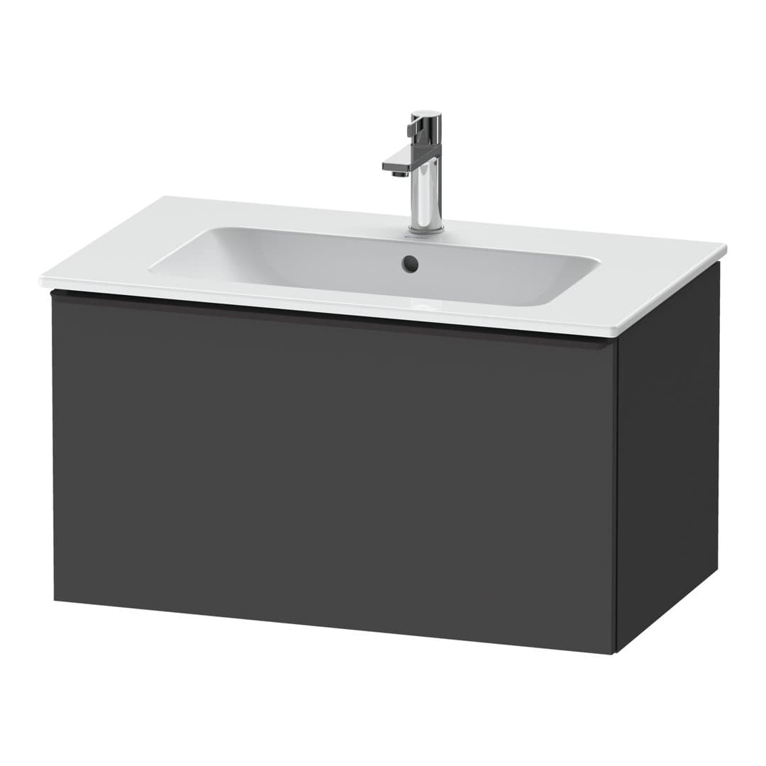 Duravit D-Neo – Έπιπλο Νιπτήρα – 810 mm, 1 συρτάρι, νιπτήρας κέντρο, Diamond black Matt – Graphite Matt, Decor (DE42620BD490000)