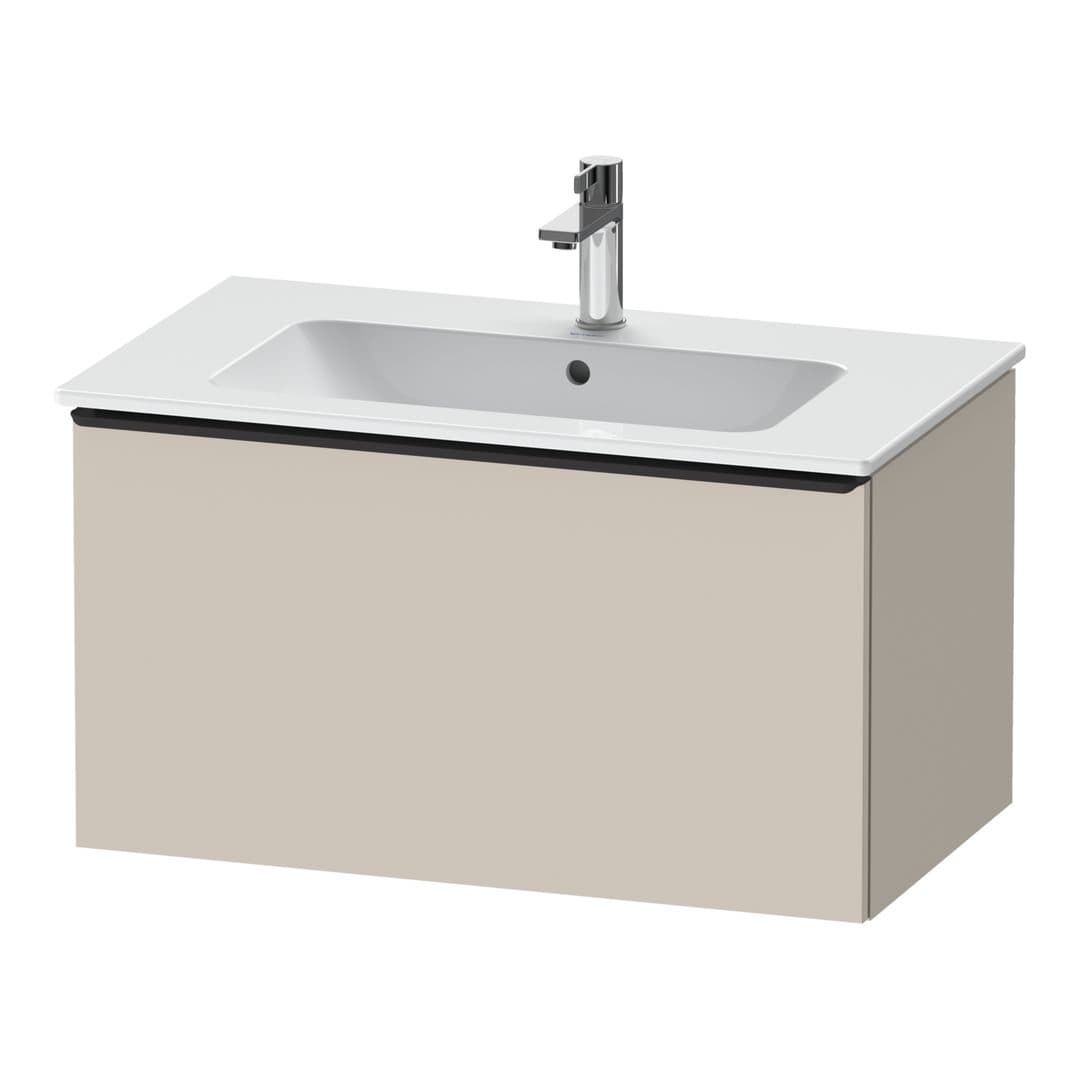 Duravit D-Neo – Έπιπλο Νιπτήρα – 810 mm, 1 συρτάρι, νιπτήρας κέντρο, Diamond black Matt – Taupe Matt, Decor (DE42620BD910000)