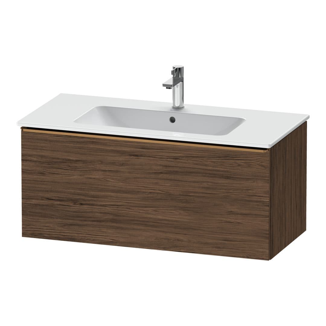 Duravit D-Neo – Έπιπλο Νιπτήρα – 1010 mm, 1 συρτάρι, νιπτήρας κέντρο, Bronze Brushed – Walnut dark Matt, Decor (DE4263004210000)