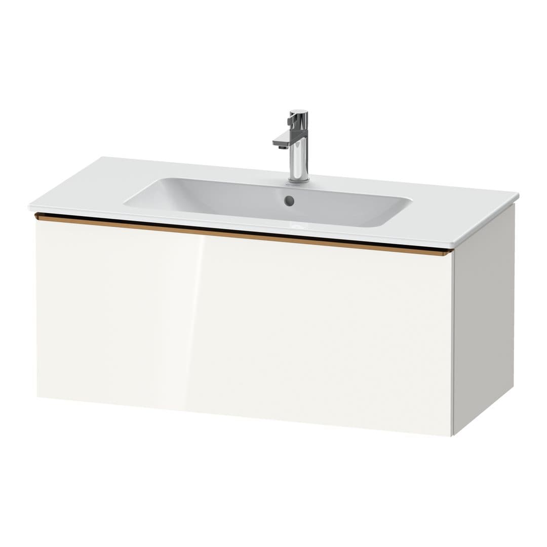 Duravit D-Neo – Έπιπλο Νιπτήρα – 1010 mm, 1 συρτάρι, νιπτήρας κέντρο, Bronze Brushed – White High Gloss, Decor (DE4263004220000)