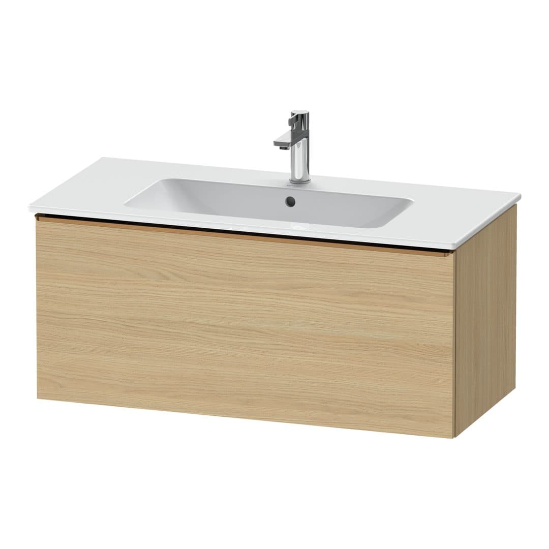 Duravit D-Neo – Έπιπλο Νιπτήρα – 1010 mm, 1 συρτάρι, νιπτήρας κέντρο, Bronze Brushed – Natural oak, Decor (DE4263004300000)