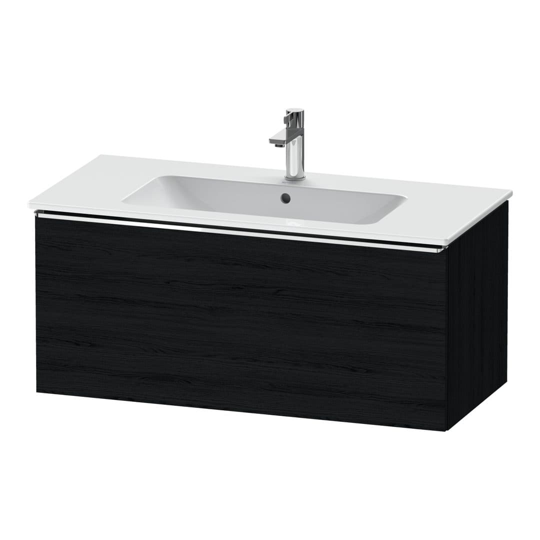 Duravit D-Neo – Έπιπλο Νιπτήρα – 1010 mm, 1 συρτάρι, νιπτήρας κέντρο, Chrome High Gloss – Black oak Matt, Decor (DE4263010160000)