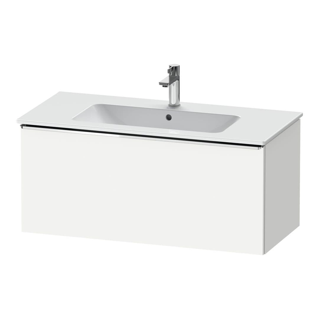 Duravit D-Neo – Έπιπλο Νιπτήρα – 1010 mm, 1 συρτάρι, νιπτήρας κέντρο, Chrome High Gloss – White Matt, Decor (DE4263010180000)