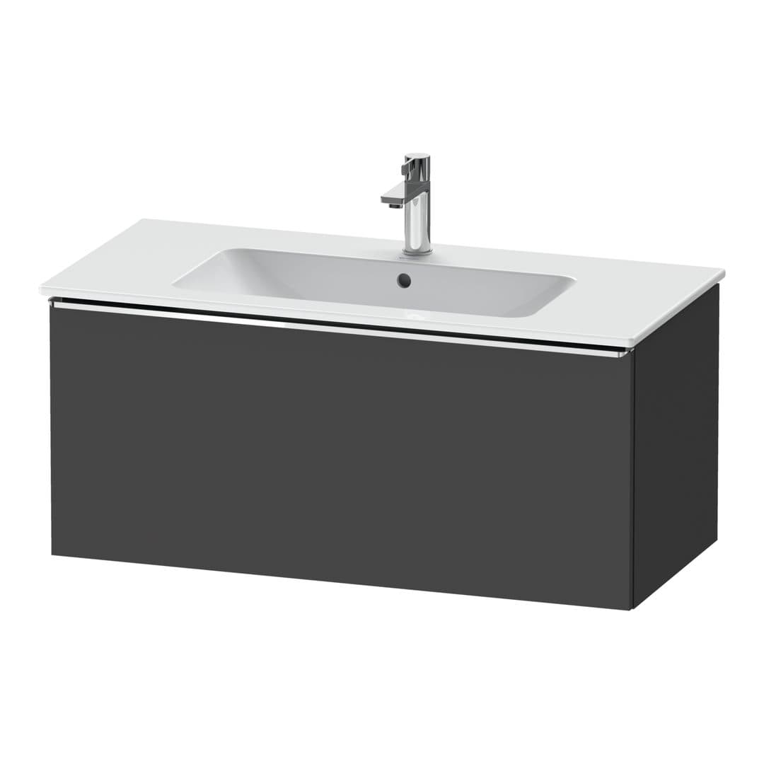 Duravit D-Neo – Έπιπλο Νιπτήρα – 1010 mm, 1 συρτάρι, νιπτήρας κέντρο, Chrome High Gloss – Graphite Matt, Decor (DE4263010490000)