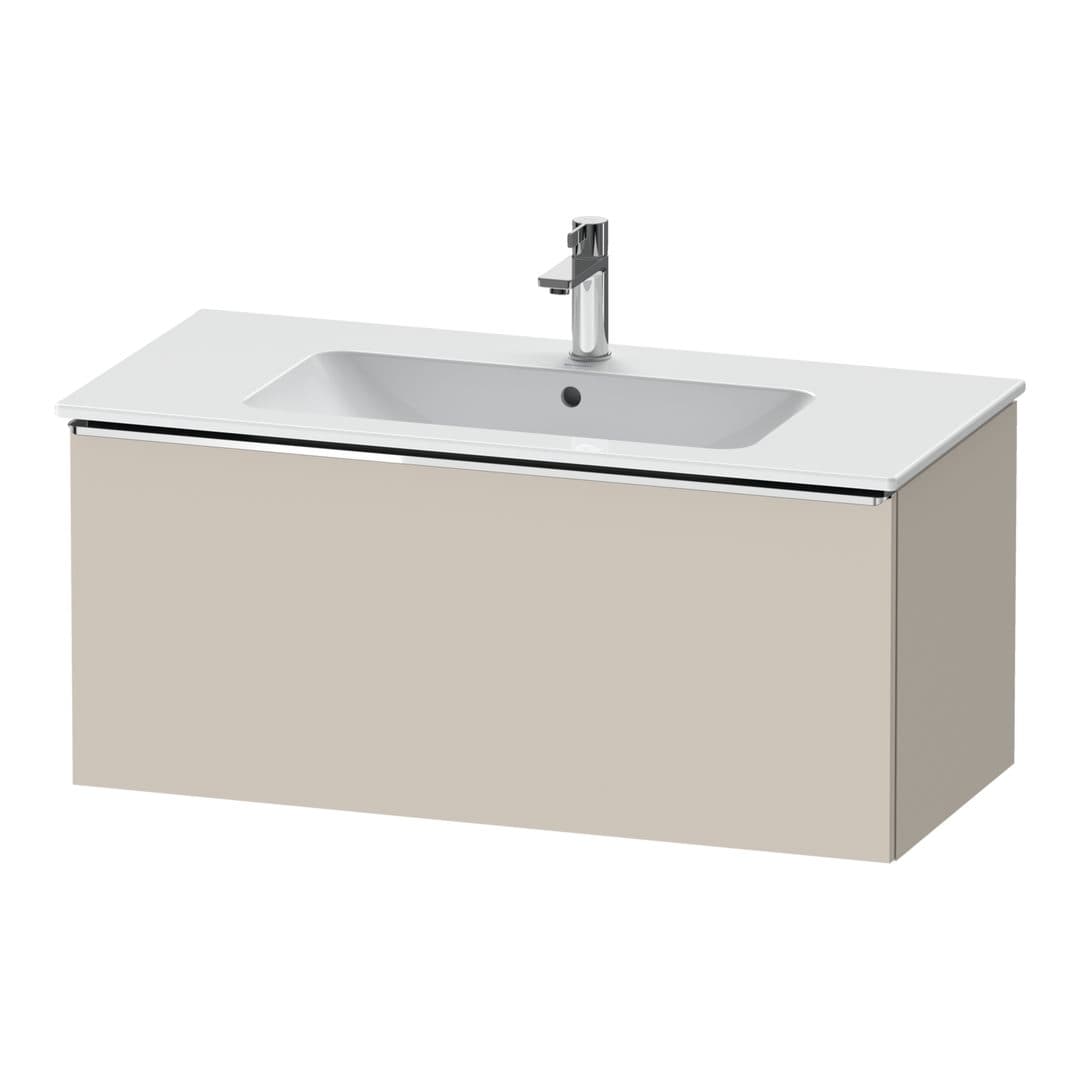 Duravit D-Neo – Έπιπλο Νιπτήρα – 1010 mm, 1 συρτάρι, νιπτήρας κέντρο, Chrome High Gloss – Taupe Matt, Decor (DE4263010910000)