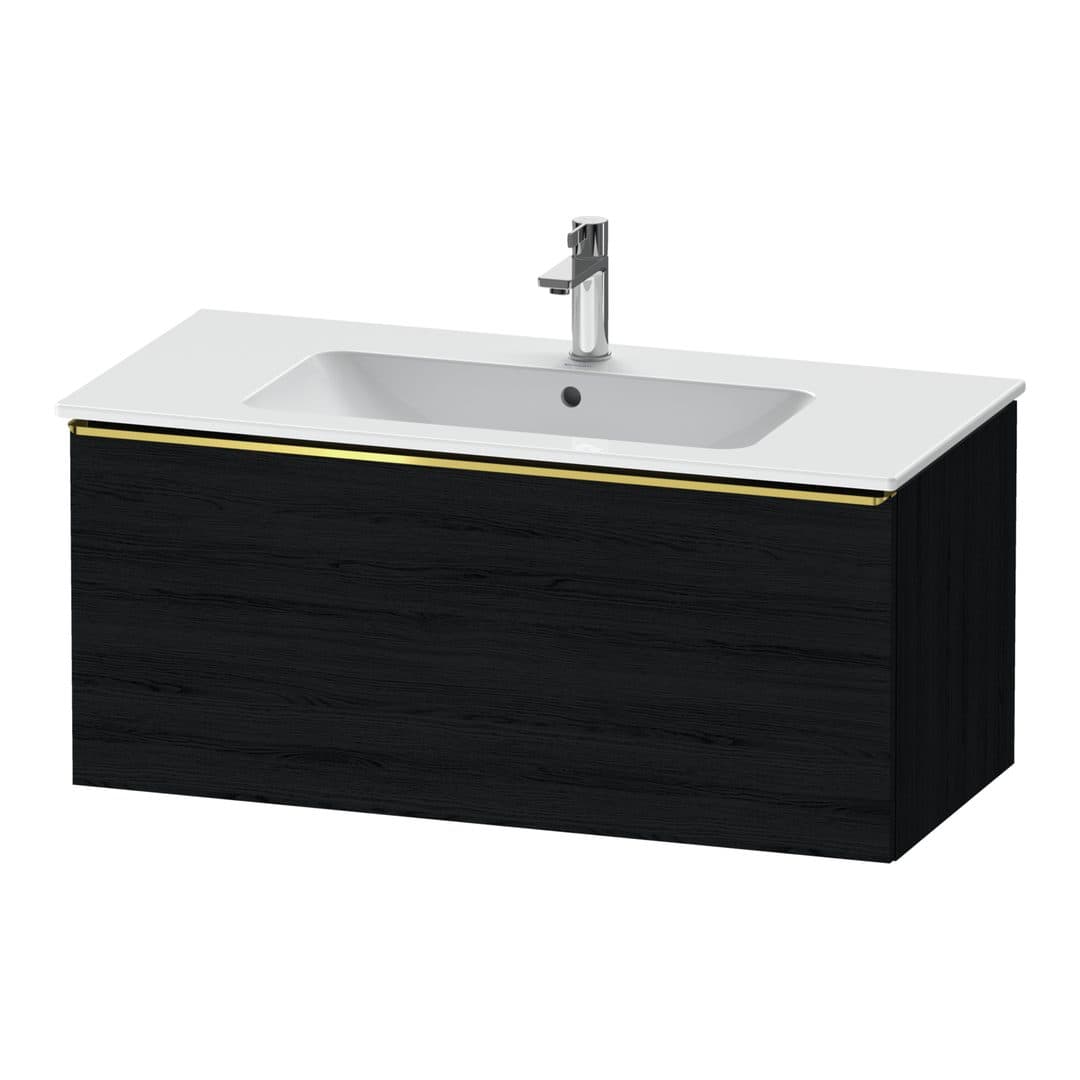 Duravit D-Neo – Έπιπλο Νιπτήρα – 1010 mm, 1 συρτάρι, νιπτήρας κέντρο, Gold Polished – Black oak Matt, Decor (DE4263034160000)