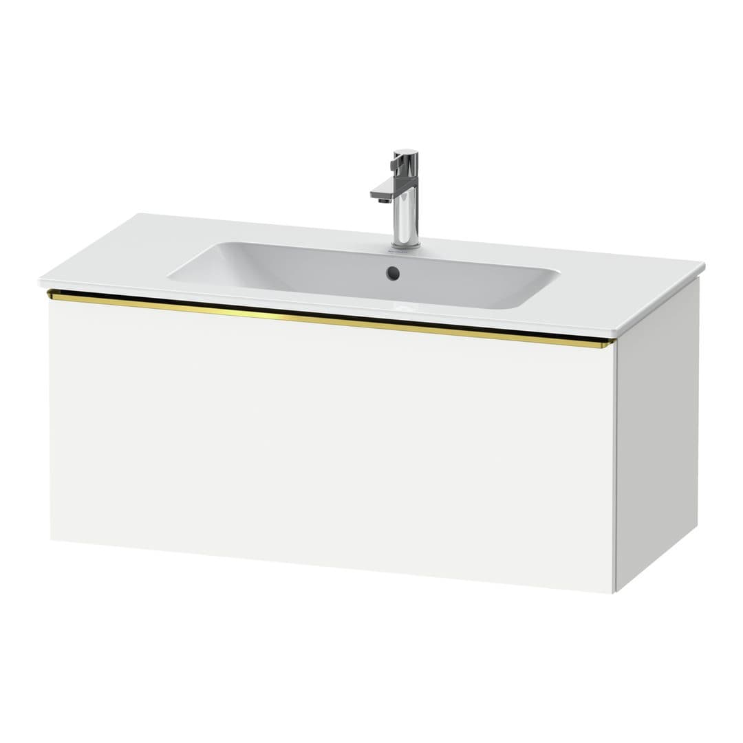Duravit D-Neo – Έπιπλο Νιπτήρα – 1010 mm, 1 συρτάρι, νιπτήρας κέντρο, Gold Polished – White Matt, Decor (DE4263034180000)