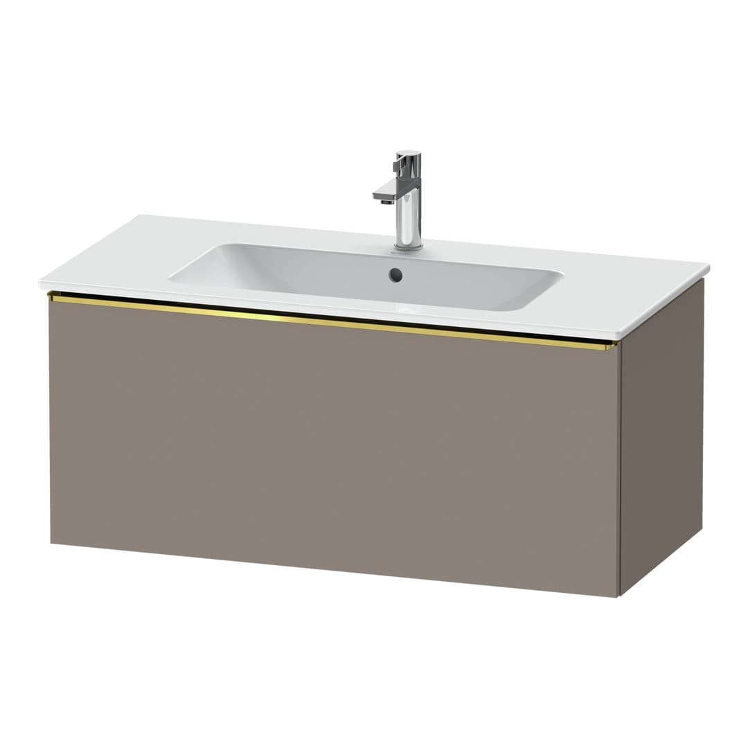 Duravit D-Neo – Έπιπλο Νιπτήρα – 1010 mm, 1 συρτάρι, νιπτήρας κέντρο, Gold Polished – Basalte Matt, Decor (DE4263034430000)