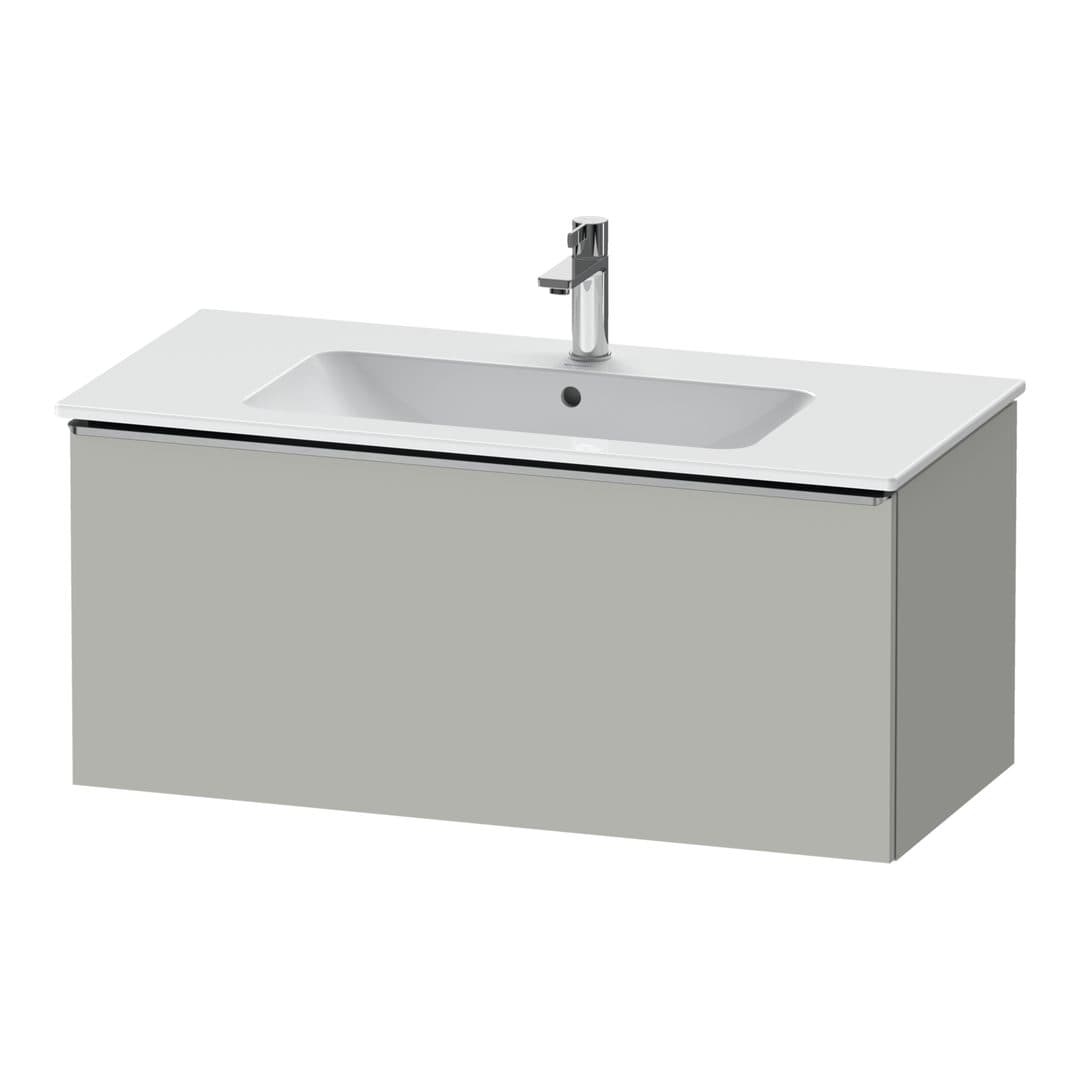Duravit D-Neo – Έπιπλο Νιπτήρα – 1010 mm, 1 συρτάρι, νιπτήρας κέντρο, Stainless steel Brushed – Concrete grey Matt, Decor (DE4263070070000)