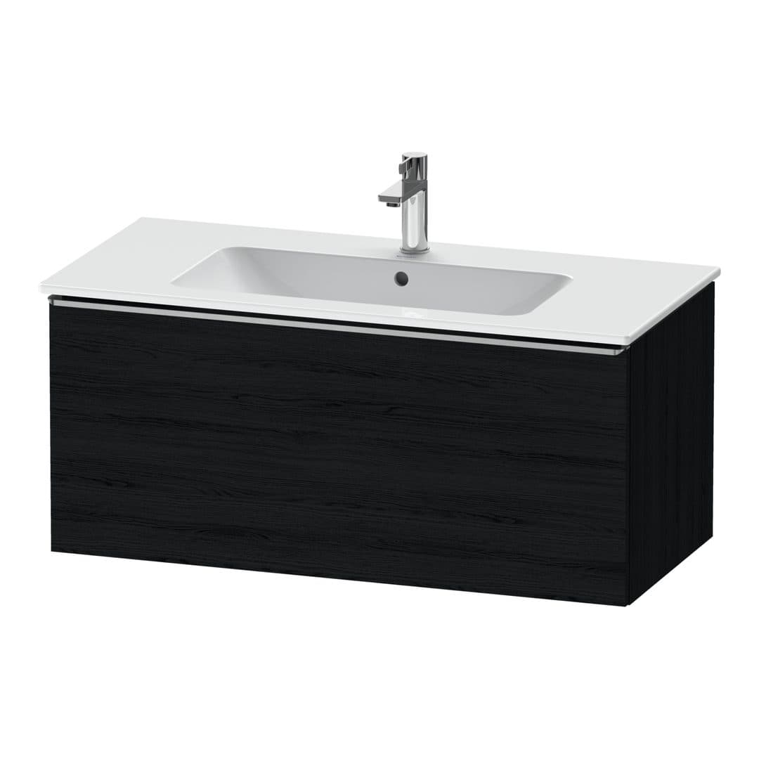 Duravit D-Neo – Έπιπλο Νιπτήρα – 1010 mm, 1 συρτάρι, νιπτήρας κέντρο, Stainless steel Brushed – Black oak Matt, Decor (DE4263070160000)