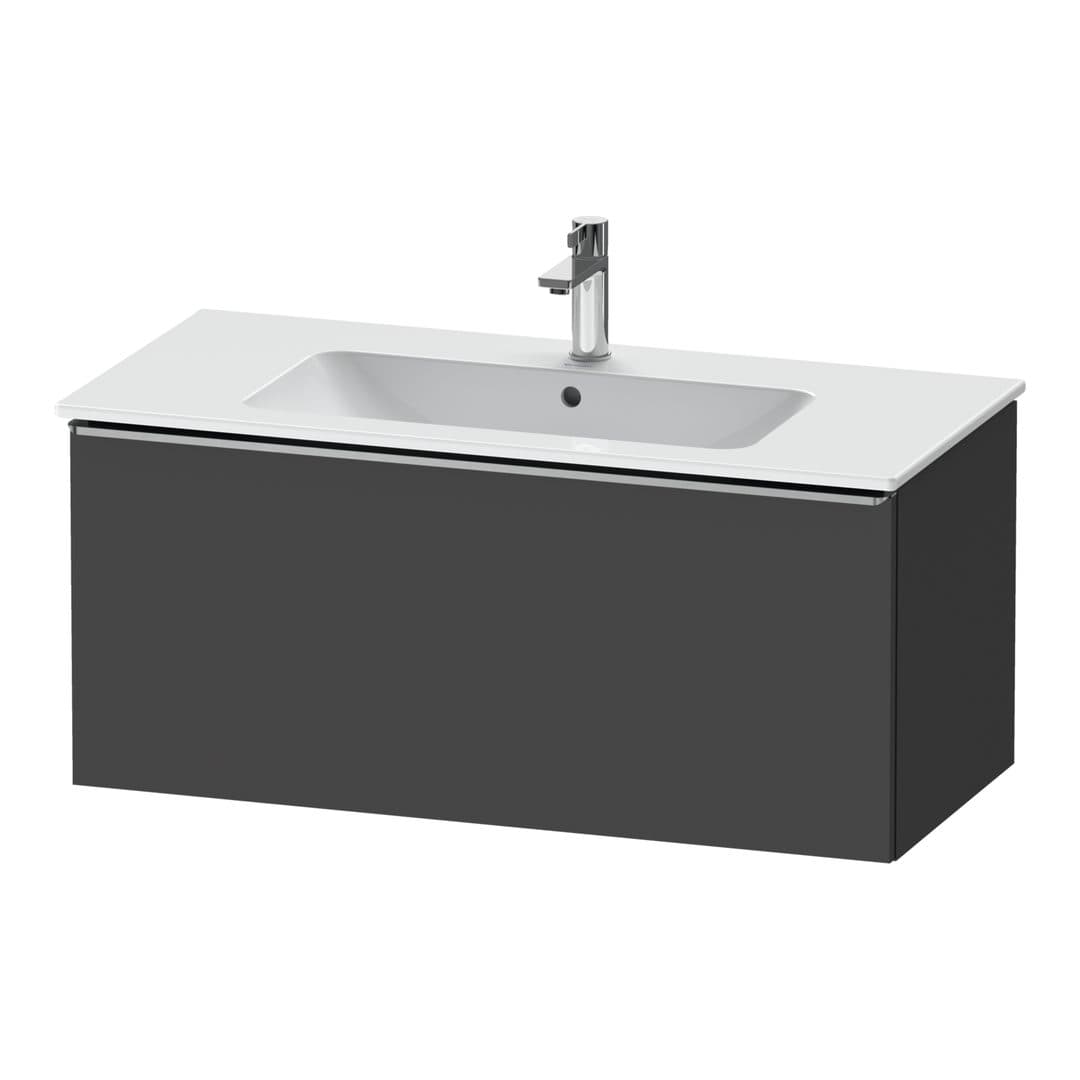 Duravit D-Neo – Έπιπλο Νιπτήρα – 1010 mm, 1 συρτάρι, νιπτήρας κέντρο, Stainless steel Brushed – Graphite Matt, Decor (DE4263070490000)