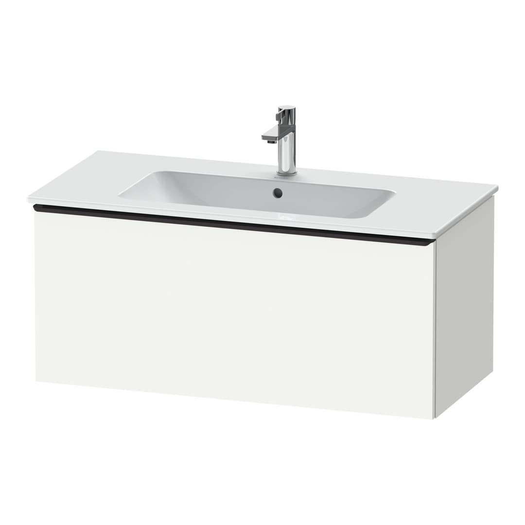 Duravit D-Neo – Έπιπλο Νιπτήρα – 1010 mm, 1 συρτάρι, νιπτήρας κέντρο, Diamond black Matt – White Matt, Decor (DE42630BD180000)