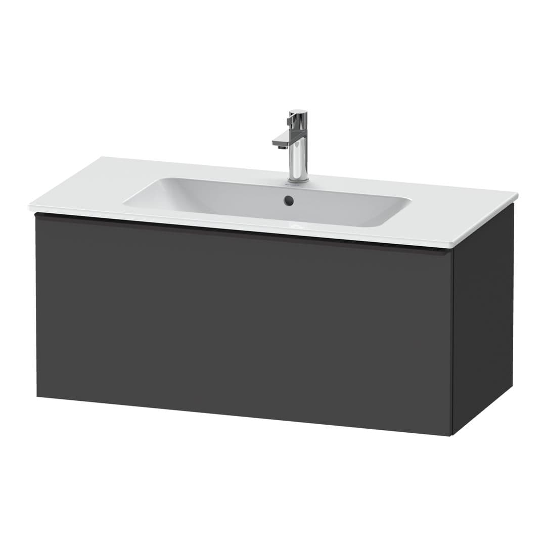 Duravit D-Neo – Έπιπλο Νιπτήρα – 1010 mm, 1 συρτάρι, νιπτήρας κέντρο, Diamond black Matt – Graphite Matt, Decor (DE42630BD490000)