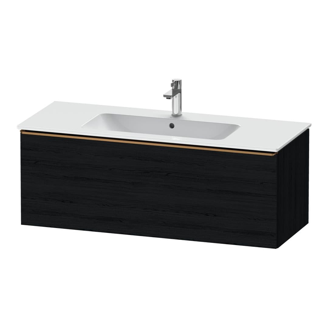 Duravit D-Neo – Έπιπλο Νιπτήρα – 1210 mm, 1 συρτάρι, νιπτήρας κέντρο, Bronze Brushed – Black oak Matt, Decor (DE4264004160000)