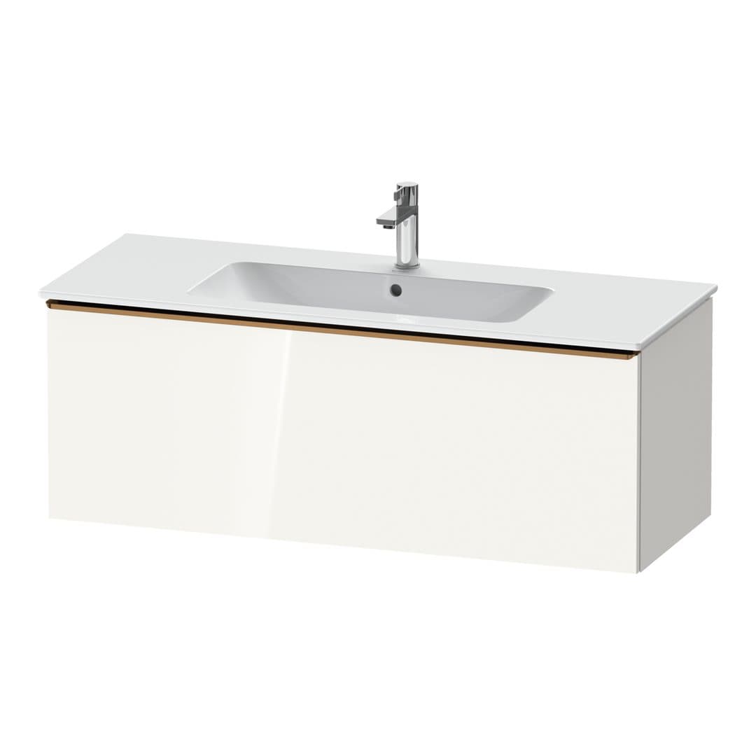 Duravit D-Neo – Έπιπλο Νιπτήρα – 1210 mm, 1 συρτάρι, νιπτήρας κέντρο, Bronze Brushed – White High Gloss, Decor (DE4264004220000)