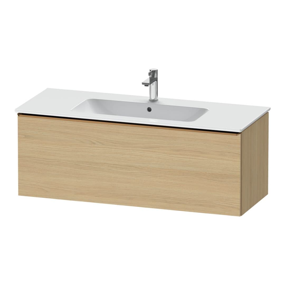 Duravit D-Neo – Έπιπλο Νιπτήρα – 1210 mm, 1 συρτάρι, νιπτήρας κέντρο, Bronze Brushed – Natural oak, Decor (DE4264004300000)