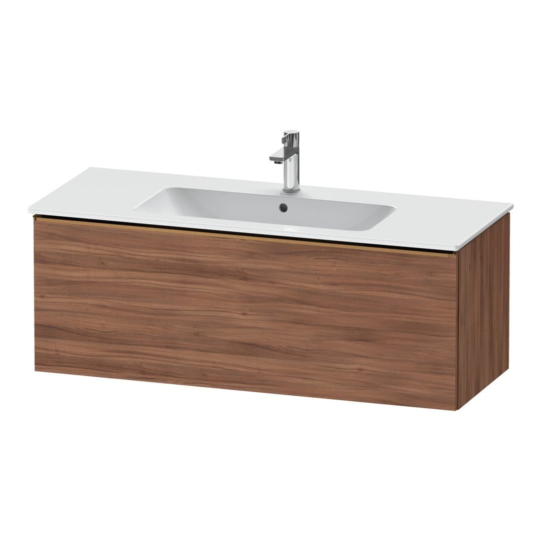 Duravit D-Neo – Έπιπλο Νιπτήρα – 1210 mm, 1 συρτάρι, νιπτήρας κέντρο, Bronze Brushed – Walnut Matt, Decor (DE4264004790000)