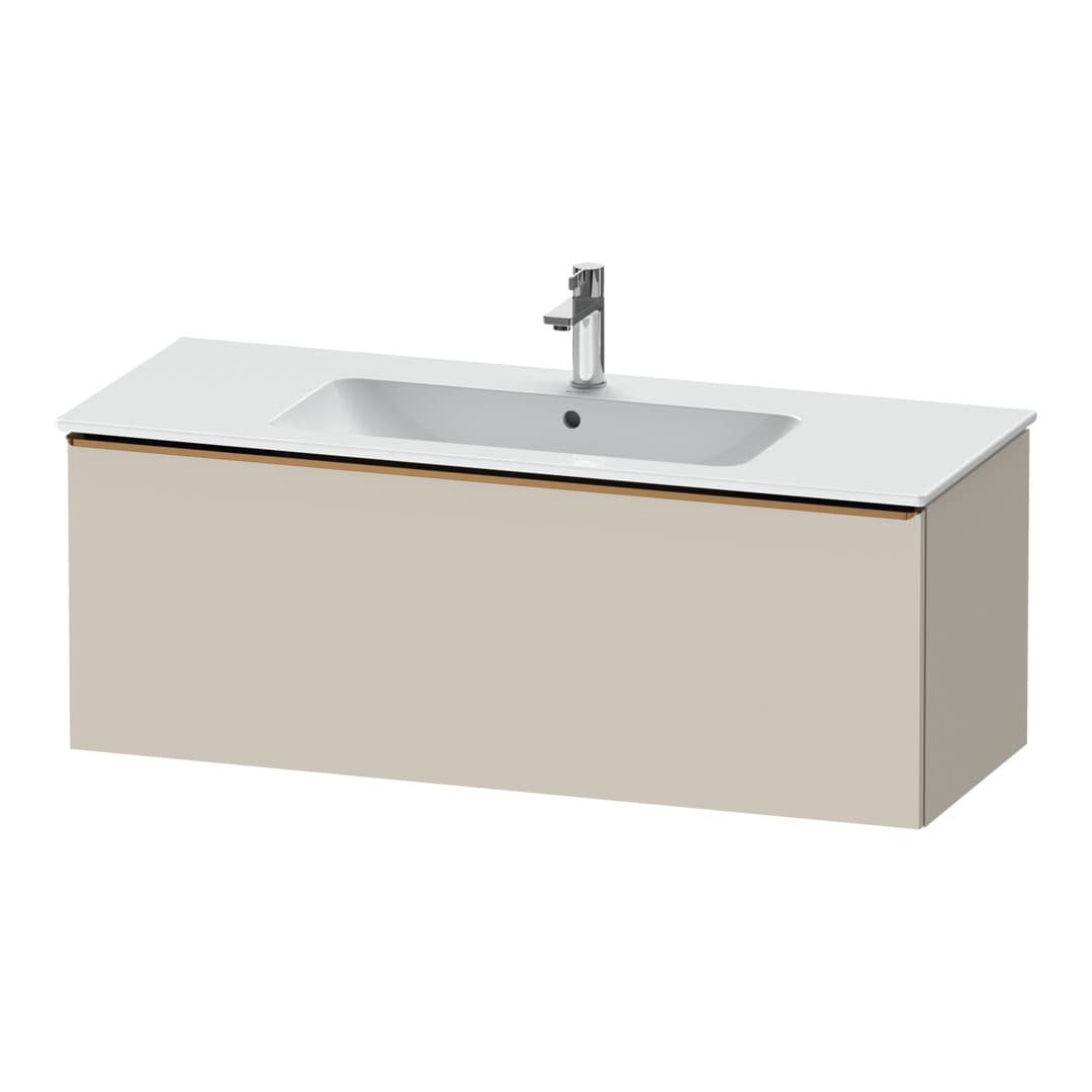 Duravit D-Neo – Έπιπλο Νιπτήρα – 1210 mm, 1 συρτάρι, νιπτήρας κέντρο, Bronze Brushed – Taupe Matt, Decor (DE4264004910000)
