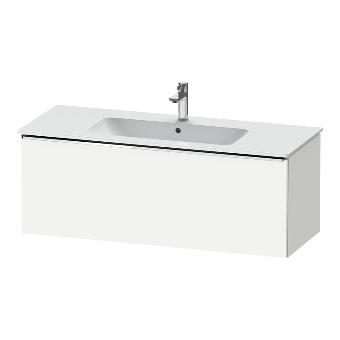 Duravit D-Neo – Έπιπλο Νιπτήρα – 1210 mm, 1 συρτάρι, νιπτήρας κέντρο, Chrome High Gloss – White Matt, Decor (DE4264010180000)