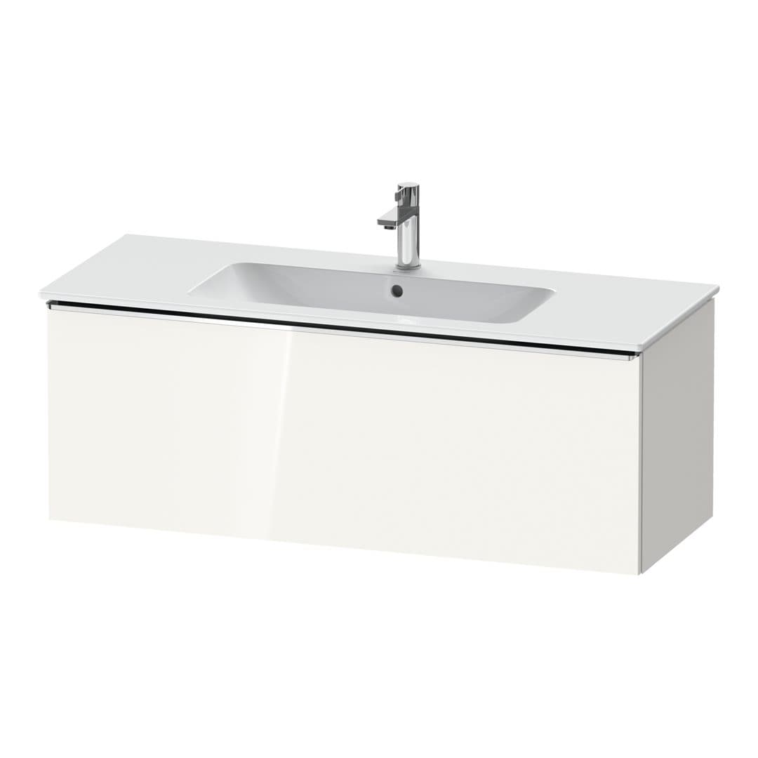 Duravit D-Neo – Έπιπλο Νιπτήρα – 1210 mm, 1 συρτάρι, νιπτήρας κέντρο, Chrome High Gloss – White High Gloss, Decor (DE4264010220000)