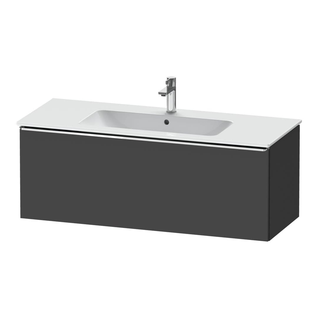 Duravit D-Neo – Έπιπλο Νιπτήρα – 1210 mm, 1 συρτάρι, νιπτήρας κέντρο, Chrome High Gloss – Graphite Matt, Decor (DE4264010490000)