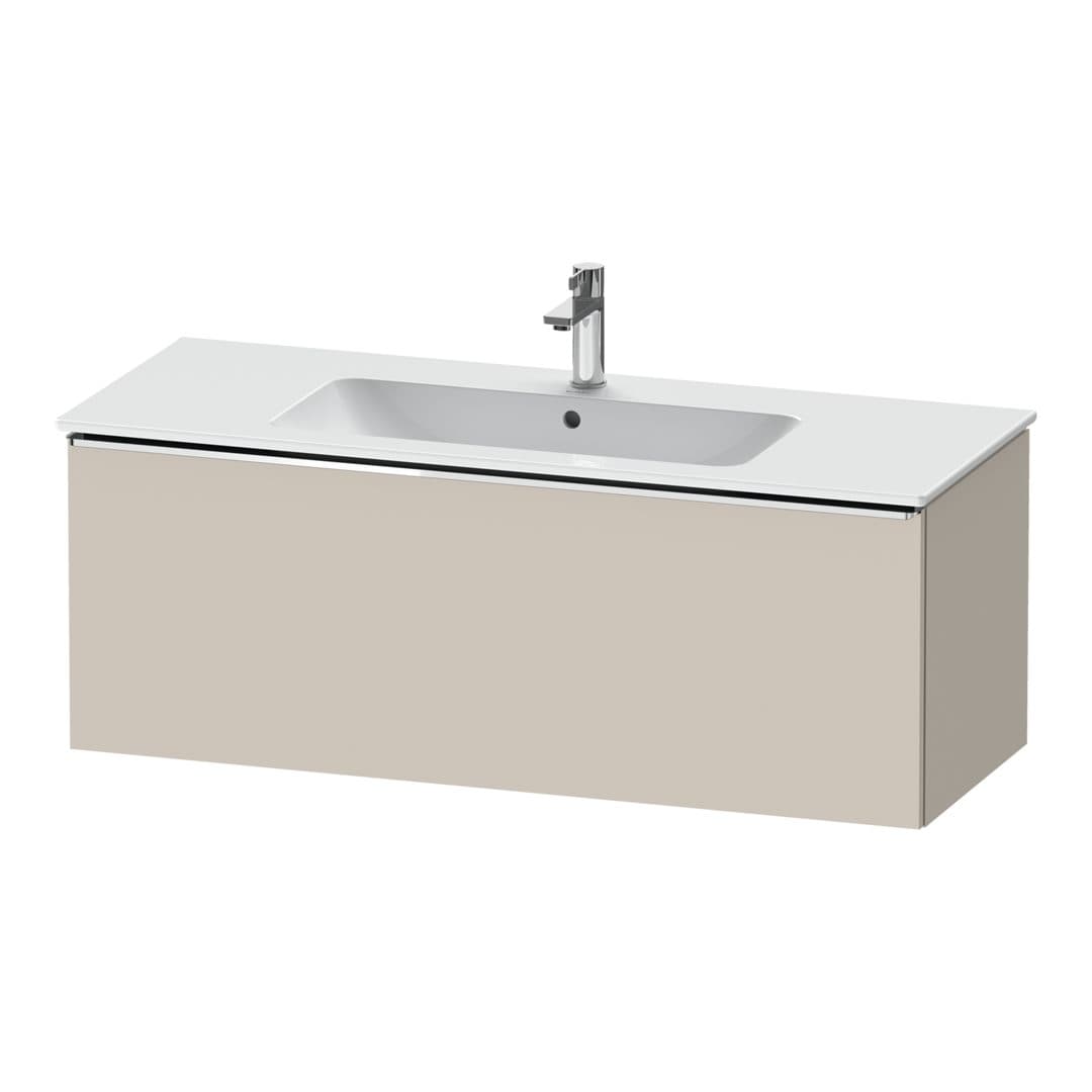 Duravit D-Neo – Έπιπλο Νιπτήρα – 1210 mm, 1 συρτάρι, νιπτήρας κέντρο, Chrome High Gloss – Taupe Matt, Decor (DE4264010910000)