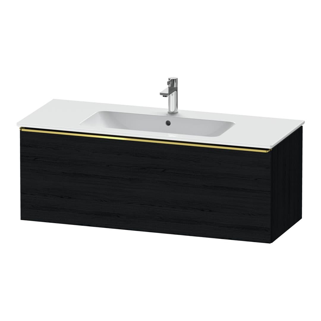 Duravit D-Neo – Έπιπλο Νιπτήρα – 1210 mm, 1 συρτάρι, νιπτήρας κέντρο, Gold Polished – Black oak Matt, Decor (DE4264034160000)