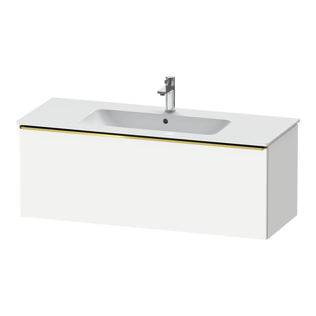 Duravit D-Neo – Έπιπλο Νιπτήρα – 1210 mm, 1 συρτάρι, νιπτήρας κέντρο, Gold Polished – White Matt, Decor (DE4264034180000)
