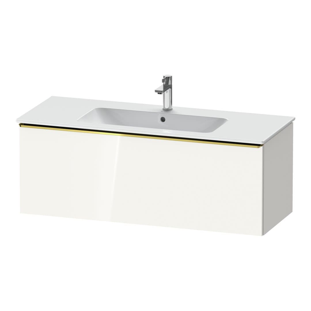 Duravit D-Neo – Έπιπλο Νιπτήρα – 1210 mm, 1 συρτάρι, νιπτήρας κέντρο, Gold Polished – White High Gloss, Decor (DE4264034220000)