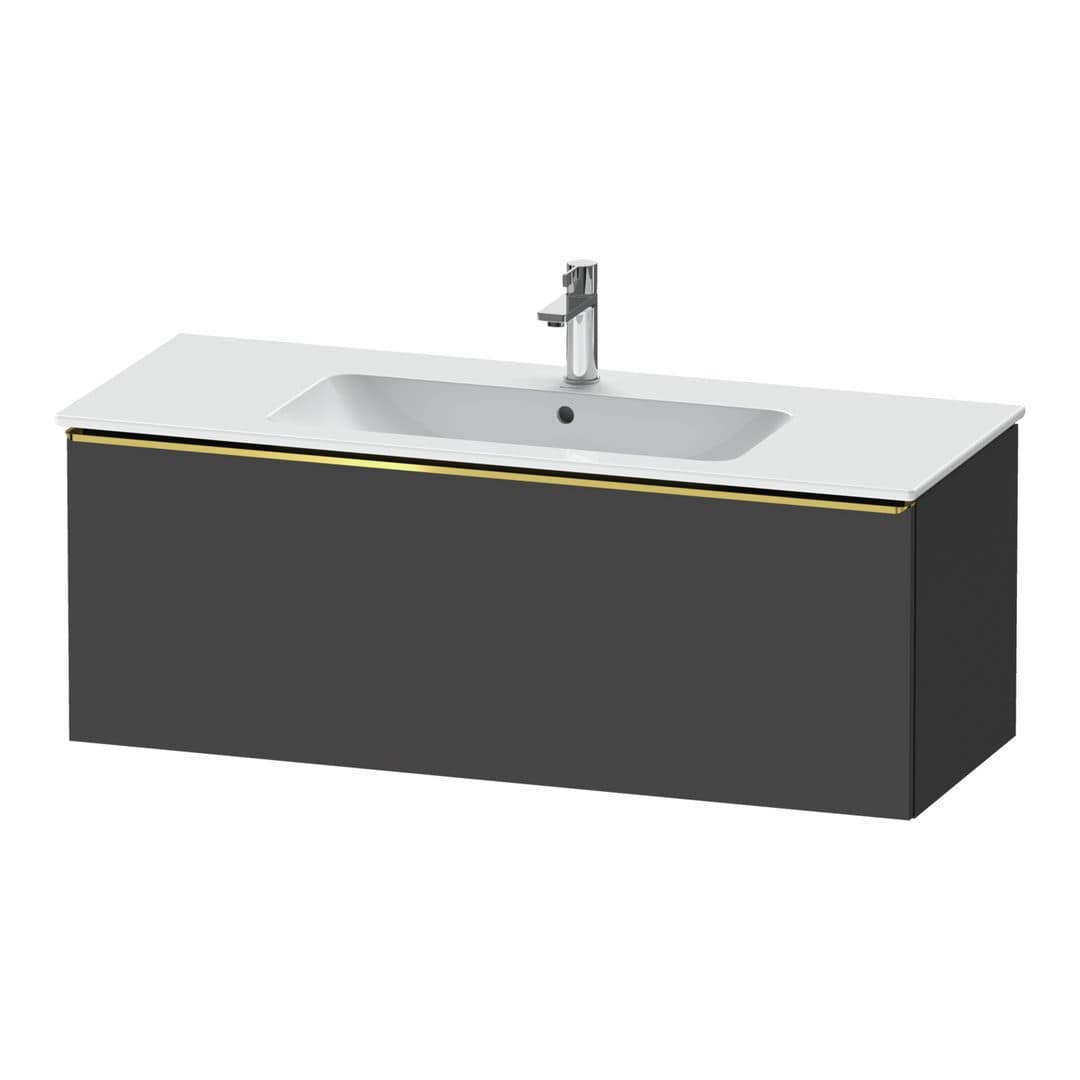 Duravit D-Neo – Έπιπλο Νιπτήρα – 1210 mm, 1 συρτάρι, νιπτήρας κέντρο, Gold Polished – Graphite Matt, Decor (DE4264034490000)