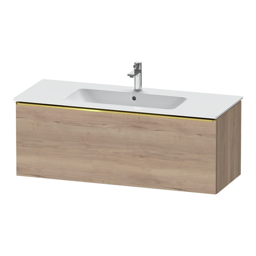 Duravit D-Neo – Έπιπλο Νιπτήρα – 1210 mm, 1 συρτάρι, νιπτήρας κέντρο, Gold Polished – Marbled Oak Matt, Decor (DE4264034550000)